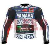 Jorge Lorenzo Motorbike Racing Leather Biker Jacket Front View